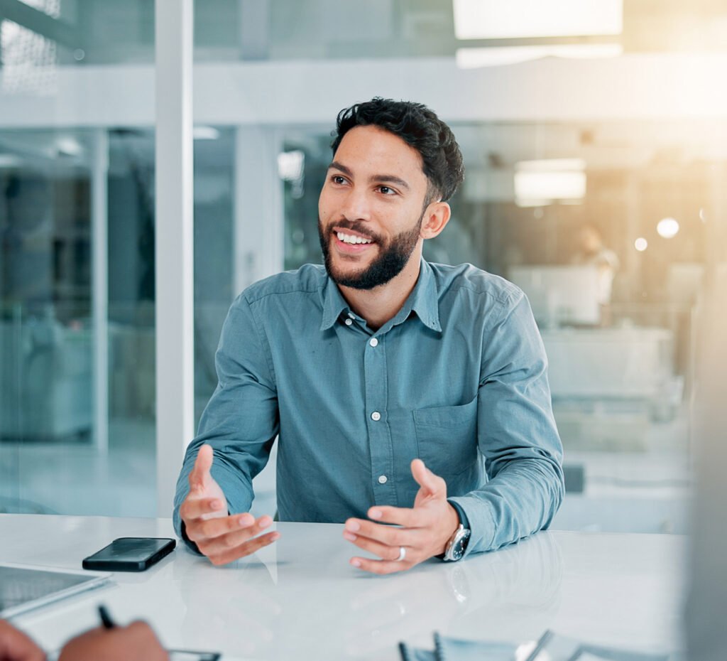 Employer sitting in a boardroom