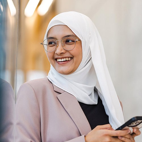 A smiling future employee