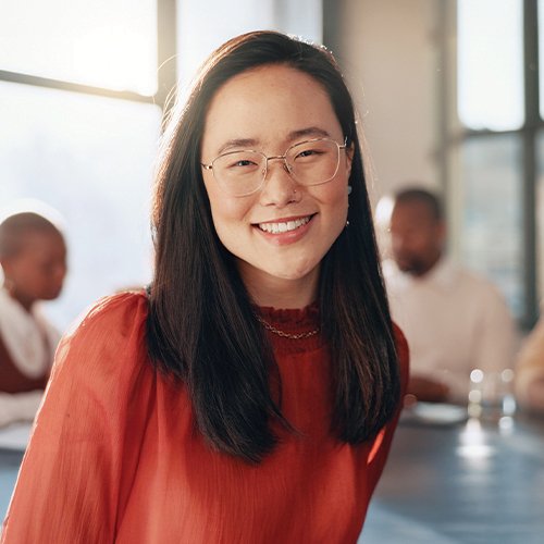 A smiling employee